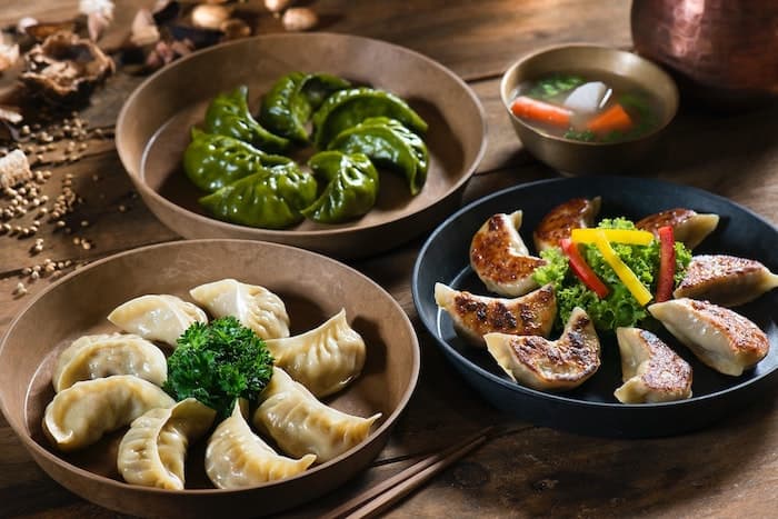 Japanese Gyozas meal